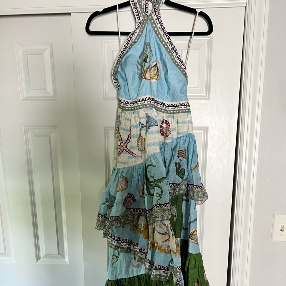 NWT Alemais bath house midi halter linen dress size 4 - Picture 4 of 4